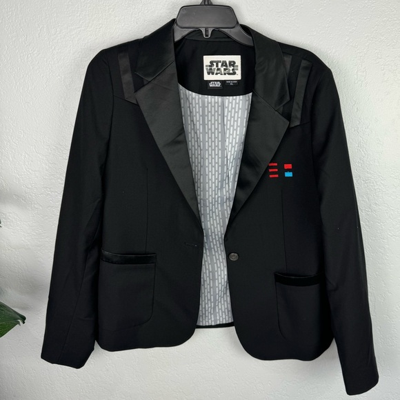 Star Wars Blazer Womens Small Black Darth Vader Sith Empire Death Star Jacket - Picture 3 of 12
